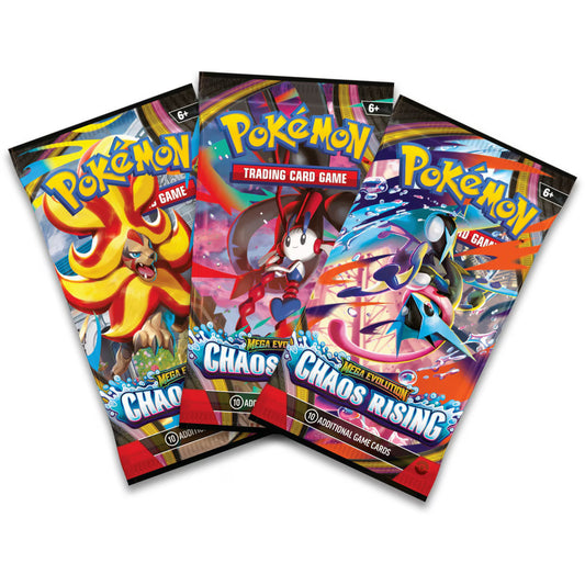 Preorder: Pokémon: Mega Evolution—Chaos Rising: 3-pack Blister