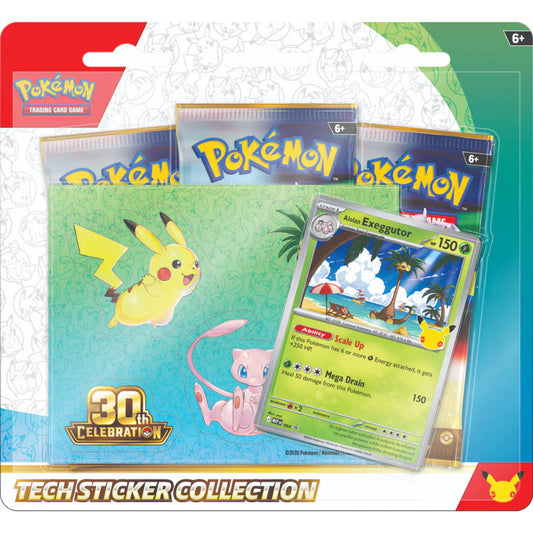 Preorder booking: Pokemon TCG 30th Celebration - Tech Sticker Collection (1 of each variant) - Not physical product