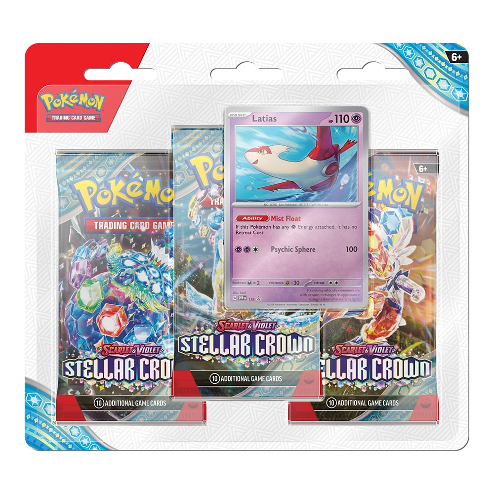 Pokémon: Scarlet & Violet 7: Stellar Crown - 3-pack Blister