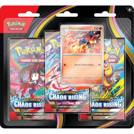 Preorder: Pokémon: Mega Evolution—Chaos Rising: 3-pack Blister