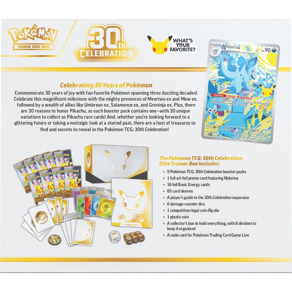 Preorder booking: Pokemon TCG 30th Celebration - Elite Trainer Box - Not physical product