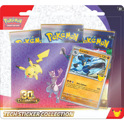 Preorder booking: Pokemon TCG 30th Celebration - Tech Sticker Collection (1 of each variant) - Not physical product