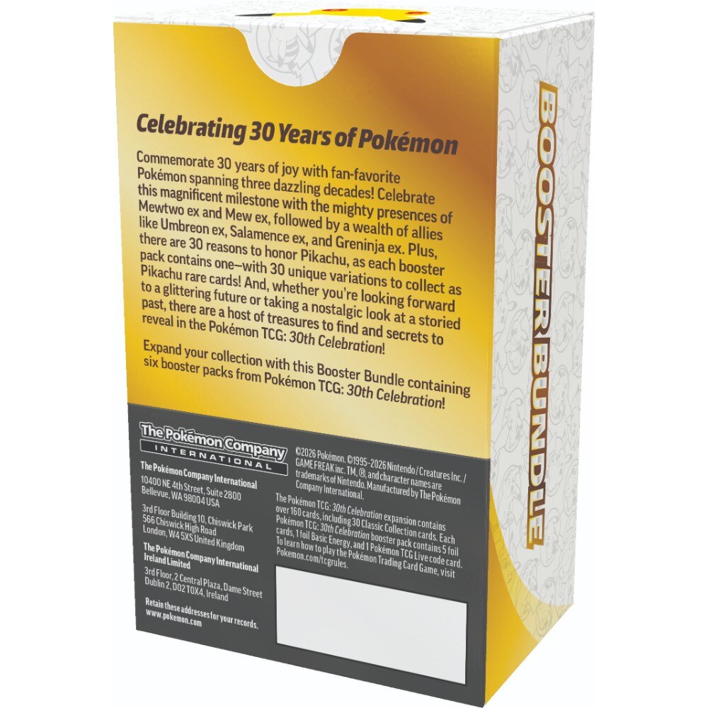 Preorder booking: Pokemon TCG 30th Celebration - Booster Bundle - Not physical product