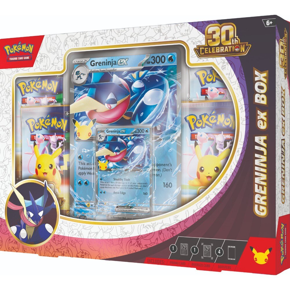 Preorder booking: Pokemon TCG 30th Celebration - ex Box (Sylveon and Greninja) - Not physical product