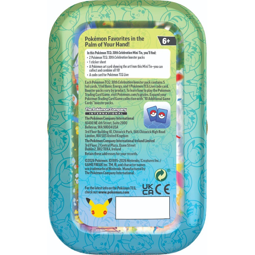 Preorder booking: Pokemon TCG 30th Celebration - Mini Tin - Not physical product