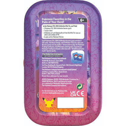 Preorder booking: Pokemon TCG 30th Celebration - Mini Tin - Not physical product