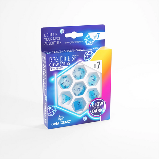 GameGenic - RPG Dice Set - Glow Series - Icy Crumbs