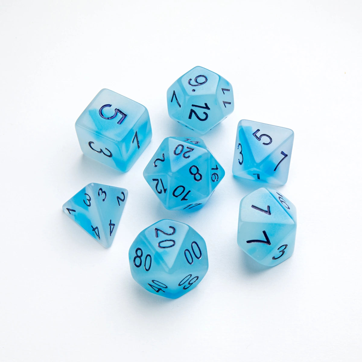 GameGenic - RPG Dice Set - Glow Series - Icy Crumbs