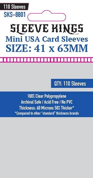 Sleeve Kings Mini USA Card Sleeves (Size 41 x 63 mm)